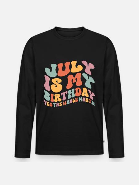 July Birthday - Men's Premium Organic Long Sleeve Shirt - black