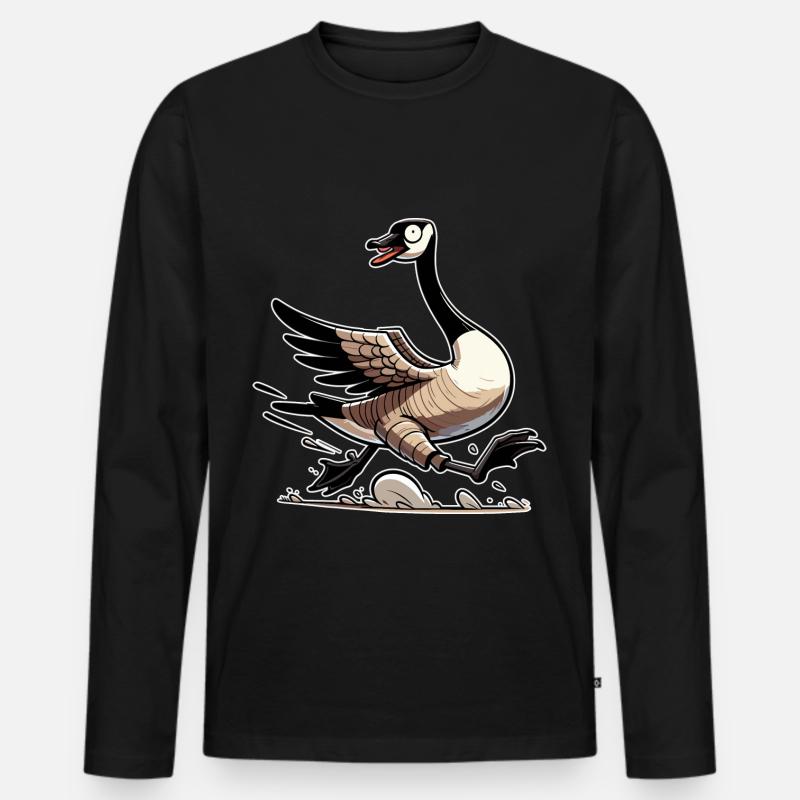 Lustiges kanadisches Gans-Meme - Männer Premium Bio Langarmshirt - Schwarz