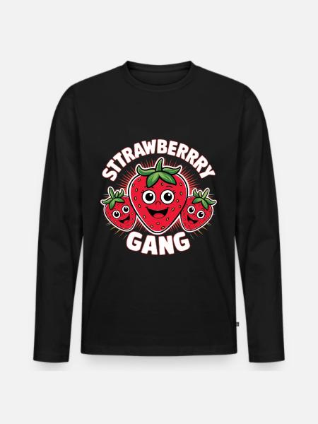 Strawberry Gang - Team Strawberry Picker - Men's Premium Organic Long Sleeve Shirt - black