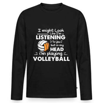 Volleyball-lustiges T-Shirt - Männer Premium Bio Langarmshirt - Schwarz - Vorne - Nico (187cm)