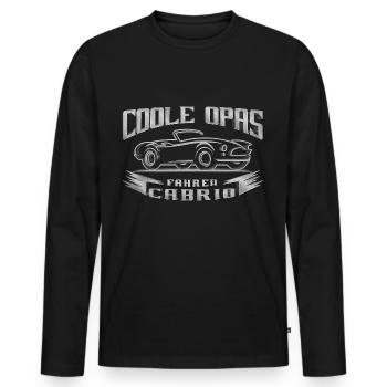 Coole Opas Cabrio - Männer Premium Bio Langarmshirt - Schwarz - Vorne - Nico (187cm)