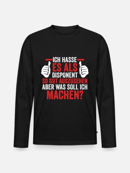 Disponent - Männer Premium Bio Langarmshirt - Schwarz