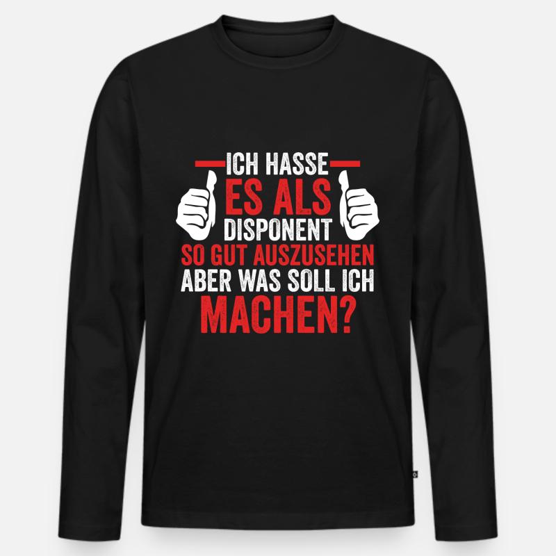 Disponent - Männer Premium Bio Langarmshirt - Schwarz