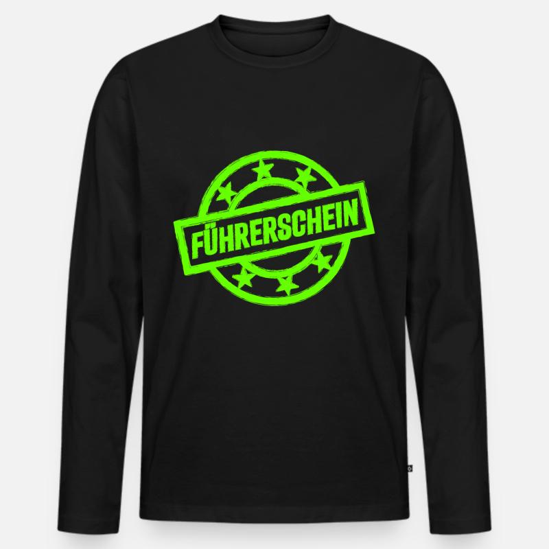 Führerschein Prüfung Bestanden Stempel - Männer Premium Bio Langarmshirt - Schwarz