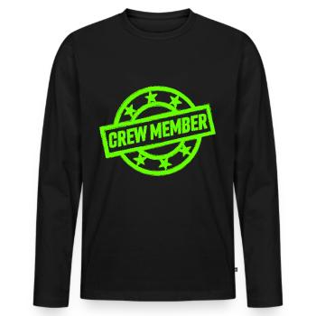 Crew Stempel Team Symbole - Männer Premium Bio Langarmshirt - Schwarz - Vorne - Nico (187cm)