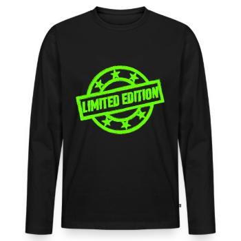 Timbre Édition Limitée Symboles Rare - T-shirt manches longues Premium bio Homme - noir - Devant - Nico (187cm)
