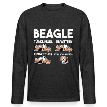 Hund Beagle - Männer Premium Bio Langarmshirt - Anthrazit meliert - Vorne - Nico (187cm)