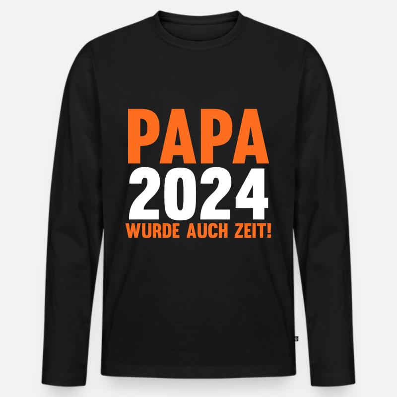 Werdender Papa 2039 - Männer Premium Bio Langarmshirt - Schwarz