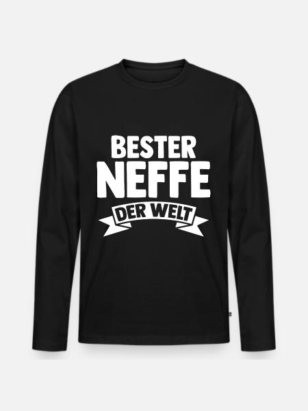Bester Neffe Der Welt - Männer Premium Bio Langarmshirt - Schwarz