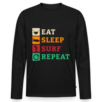 Surf Surf Planche de surf Surf Surf Surf - T-shirt manches longues Premium bio Homme - noir - Devant - Nico (187cm)