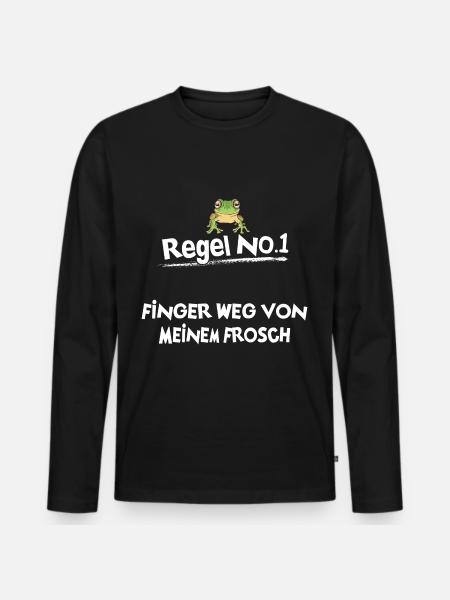 Frösche Frosch - Männer Premium Bio Langarmshirt - Schwarz