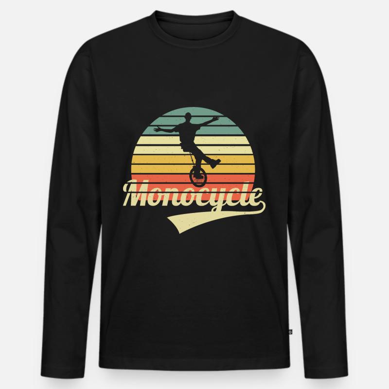 Einrad - Männer Premium Bio Langarmshirt - Schwarz
