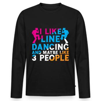 Line Dance Western Tänzer Line Dance Western - Männer Premium Bio Langarmshirt - Schwarz - Vorne - Nico (187cm)