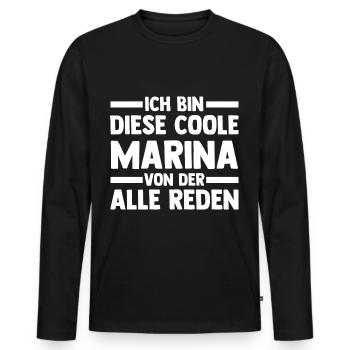 Marina - Männer Premium Bio Langarmshirt - Schwarz - Vorne - Nico (187cm)
