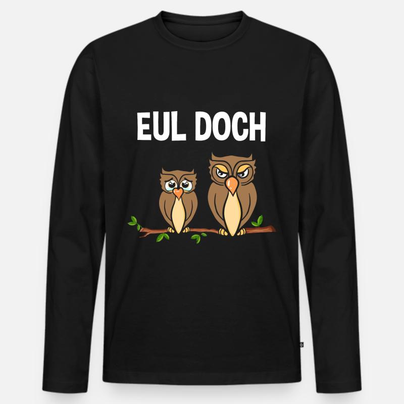Eul Doch - Männer Premium Bio Langarmshirt - Schwarz