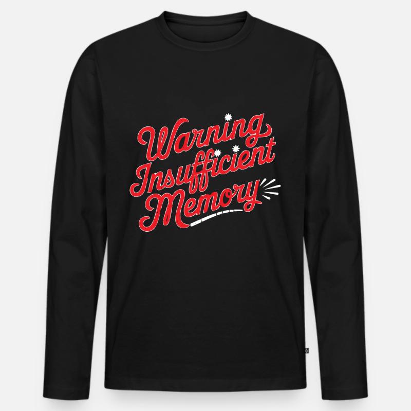 Warning Insufficient Memory 6 - Männer Premium Bio Langarmshirt - Schwarz