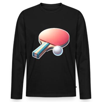 Table tennis - Men's Premium Organic Long Sleeve Shirt - black - Front - Nico (187cm)