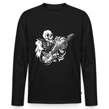 Metal Rock Gitarre Gitarrist Halloween Geschenk - Männer Premium Bio Langarmshirt - Schwarz - Vorne - Nico (187cm)