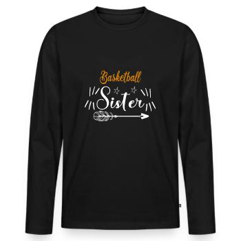Basketball Sister - Men's Premium Organic Long Sleeve Shirt - black - Front - Nico (187cm)