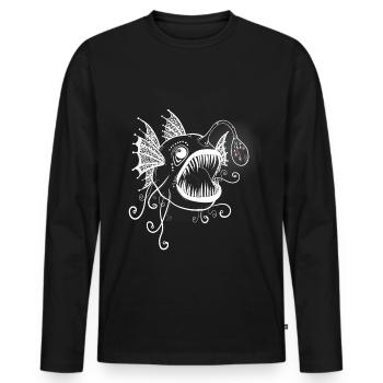 Frogfish with bulb with flowers - Men's Premium Organic Long Sleeve Shirt - black - Front - Nico (187cm)