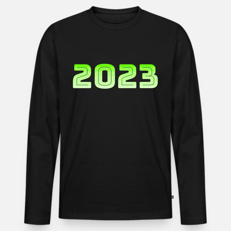 2023 Jahreswechsel Geschenkidee - Männer Premium Bio Langarmshirt - Schwarz