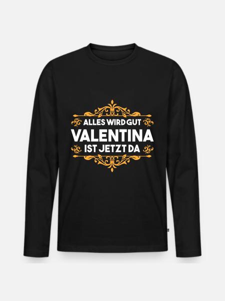 Valentina - Männer Premium Bio Langarmshirt - Schwarz