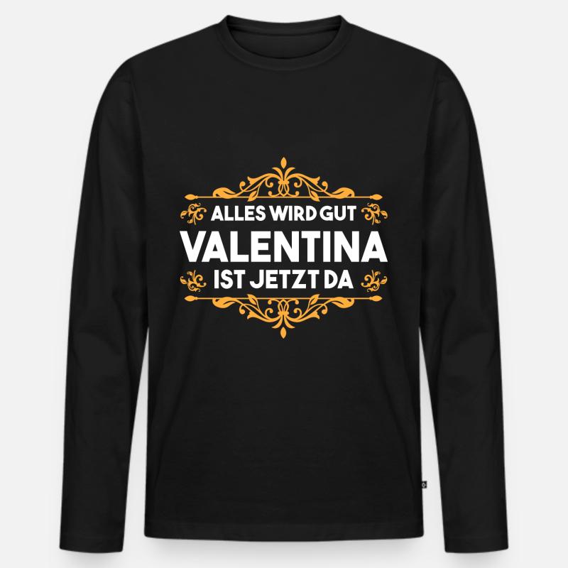 Valentina - Männer Premium Bio Langarmshirt - Schwarz
