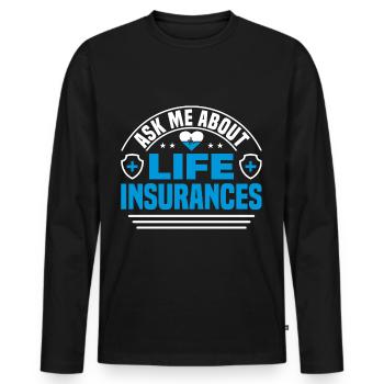 Insurance Salesman Insurance Agent - Men's Premium Organic Long Sleeve Shirt - black - Front - Nico (187cm)