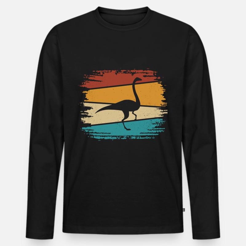 Dinosaurier - Männer Premium Bio Langarmshirt - Schwarz