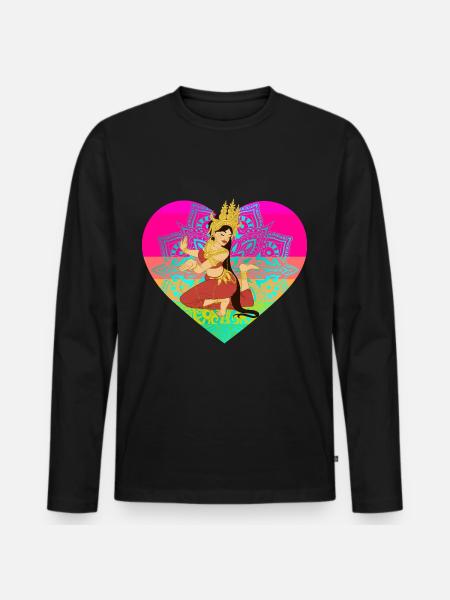 Dancer Asia India Thailand Heart Holiday - Men's Premium Organic Long Sleeve Shirt - black