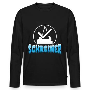 Zunftzeichen Schreiner Geselle - Männer Premium Bio Langarmshirt - Schwarz - Vorne - Nico (187cm)