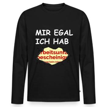 I don't care I have AU - Men's Premium Organic Long Sleeve Shirt - black - Front - Nico (187cm)