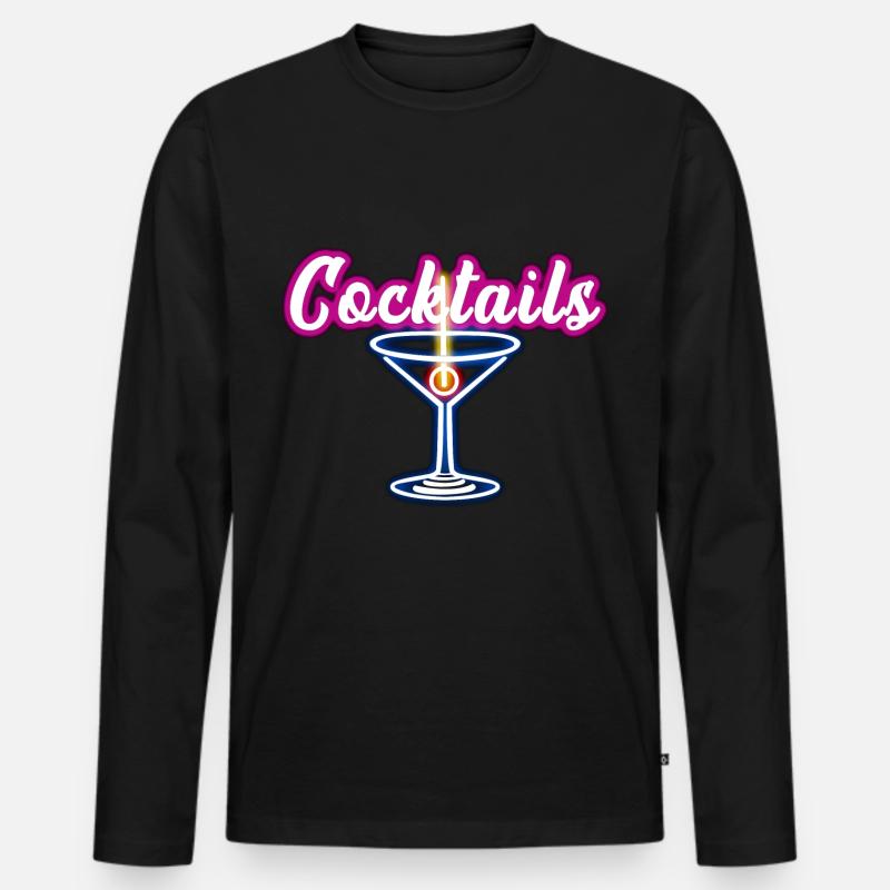Cocktail - Männer Premium Bio Langarmshirt - Schwarz
