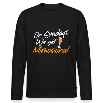 On Sundays We Get Mimosional Brunch Shirt - Männer Premium Bio Langarmshirt - Schwarz - Vorne - Nico (187cm)