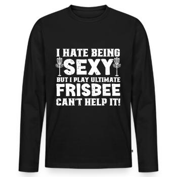 Disc Golf Player Frisbee Player - T-shirt manches longues Premium bio Homme - noir - Devant - Nico (187cm)