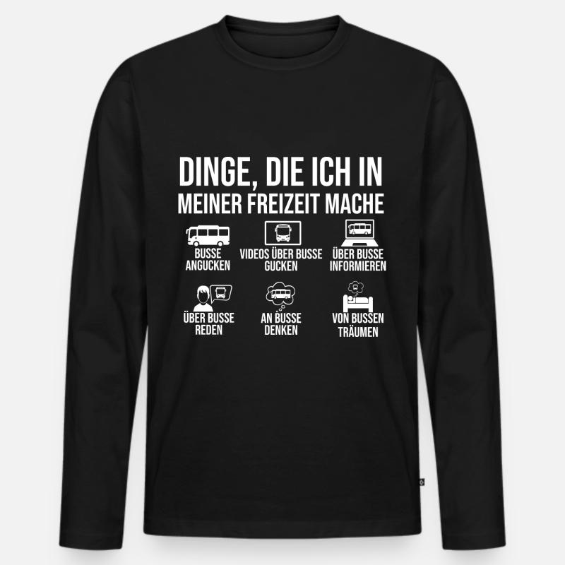 Busfahrer Bus - Männer Premium Bio Langarmshirt - Schwarz