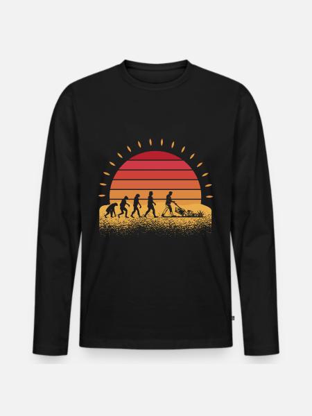 Gartenarbeit Garten Gärtner Evolution Hobbygärtner - Männer Premium Bio Langarmshirt - Schwarz