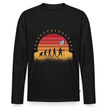 Grecs, Grecs, Grèce - T-shirt manches longues Premium bio Homme - noir - Devant - Nico (187cm)