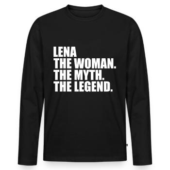 Woman Mythos Legend Name Lena - Men's Premium Organic Long Sleeve Shirt - black - Front - Nico (187cm)