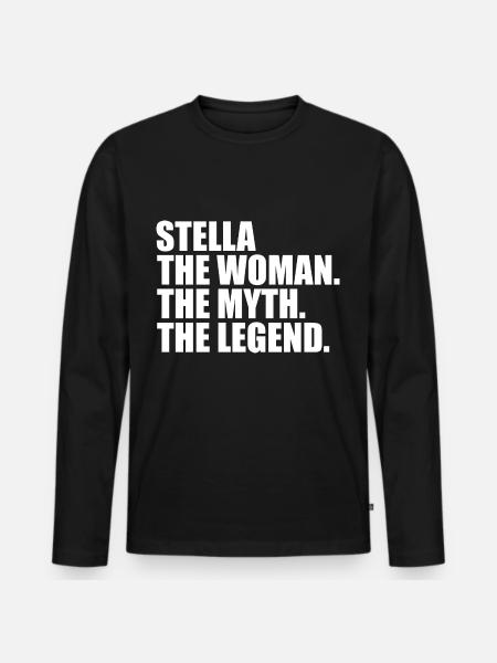 Woman Myth Legend Name Stella - Men's Premium Organic Long Sleeve Shirt - black