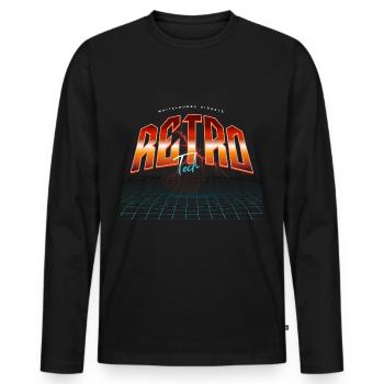 Rétro Tech Neon Synthwave - T-shirt manches longues Premium bio Homme - noir - Devant - Nico (187cm)