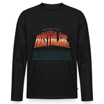 Nostalgie Neon Synthwave - T-shirt manches longues Premium bio Homme - noir - Devant - Nico (187cm)