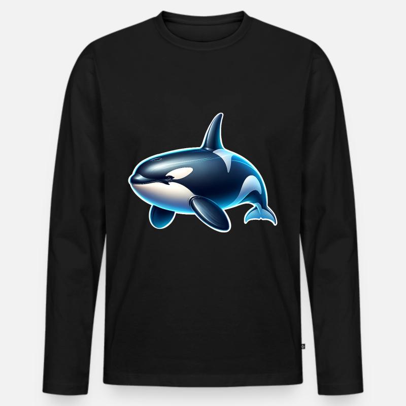 Orca Killer Whale - Men's Premium Organic Long Sleeve Shirt - black