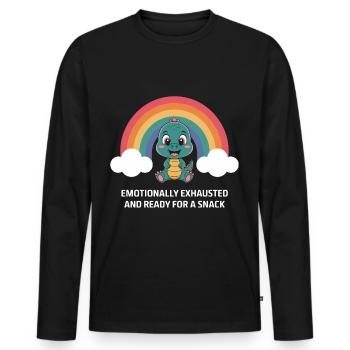 Emotional exhaustion and snacks - Men's Premium Organic Long Sleeve Shirt - black - Front - Nico (187cm)