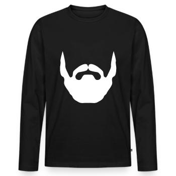 Bart - Männer Premium Bio Langarmshirt - Schwarz - Vorne - Nico (187cm)
