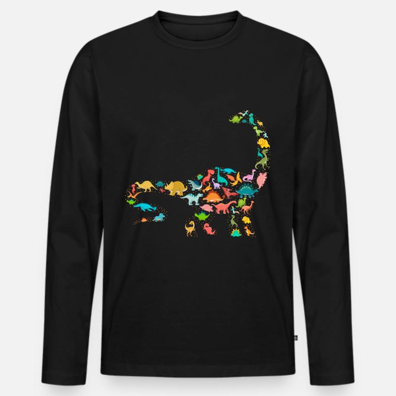 Brachiosaurus Dinosaur - Männer Premium Bio Langarmshirt - Schwarz