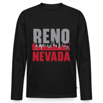 Reno Nevada USA State of America Travel Nevadan - Men's Premium Organic Long Sleeve Shirt - black - Front - Nico (187cm)