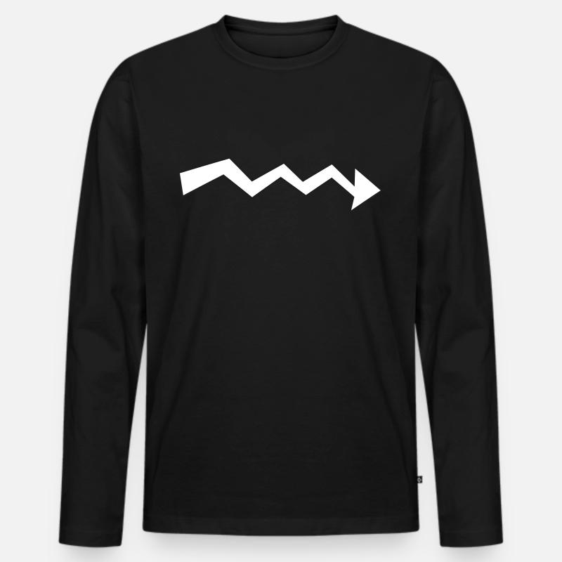 Pfeil Icon Wegweiser - Männer Premium Bio Langarmshirt - Schwarz