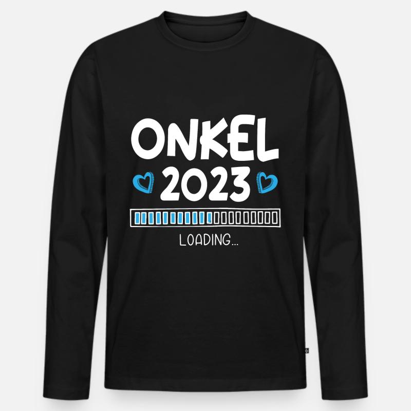 Onkel 2023 Loading - Männer Premium Bio Langarmshirt - Schwarz