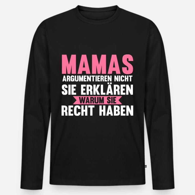 Mutter Mama - Männer Premium Bio Langarmshirt - Schwarz